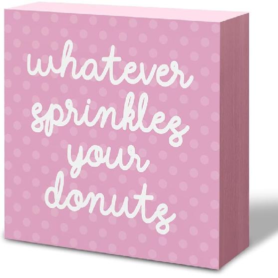 Preppy Girls Room Decor, The Best Things in Life Are Free Sign Wooden Block Preppy Desk Decor, Girl's Bedroom Accessories, Woman Empowerment and