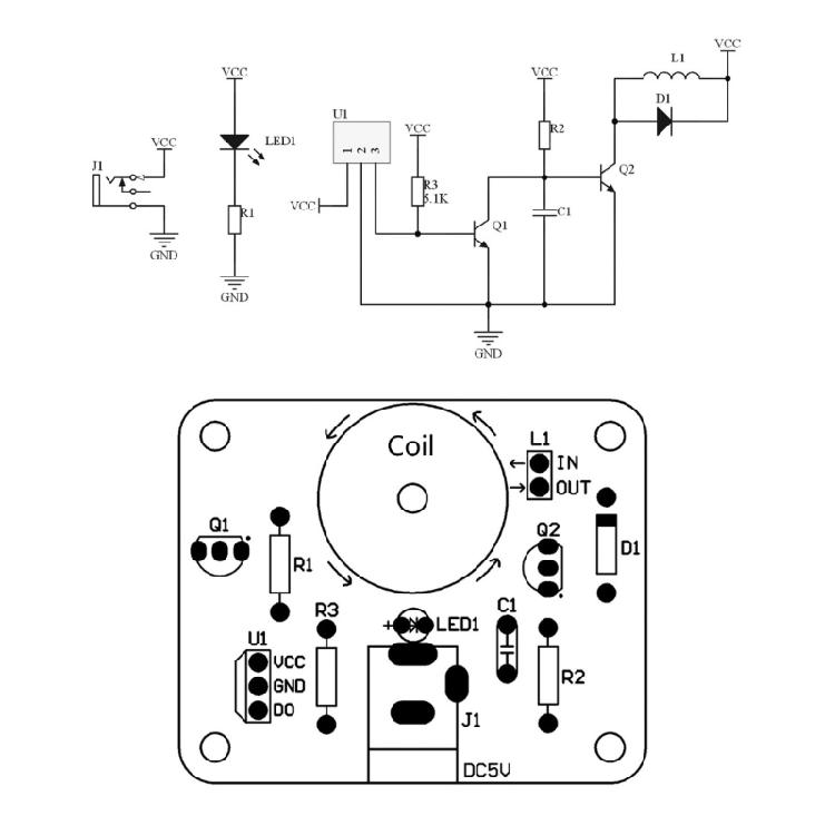 Educational Electromagnetic Oscillator Kit LED Fun Soldering Challenge Teaching Training Assembly Welding Set