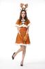 Osseoca Women's Santa Dress, Reindeer Cosplay Costume Set with Bolero, Headband, and Belt, Perfect for Christmas and Parties