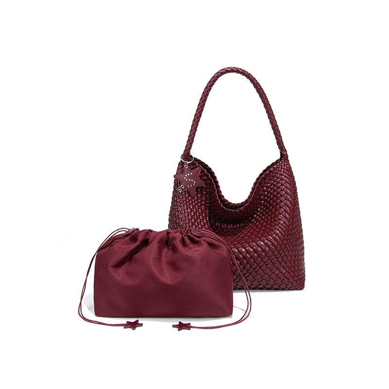 Large-capacity Mother Tote Bag Hand-woven Bag Commuting Armpit Shoulder Bag Simple Fashion Handbag