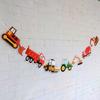 Seven Car Excavator Truck Garland Paper Birthday Banner for Birthday Party Decoration