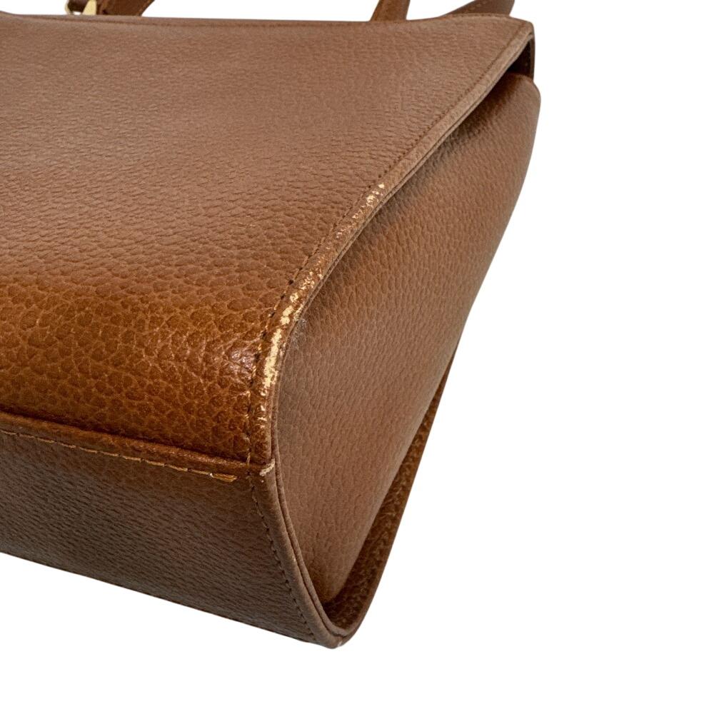 Burberrys 2-Wege Vintage V-Leder Umhängetasche Braunes Leder Gebraucht