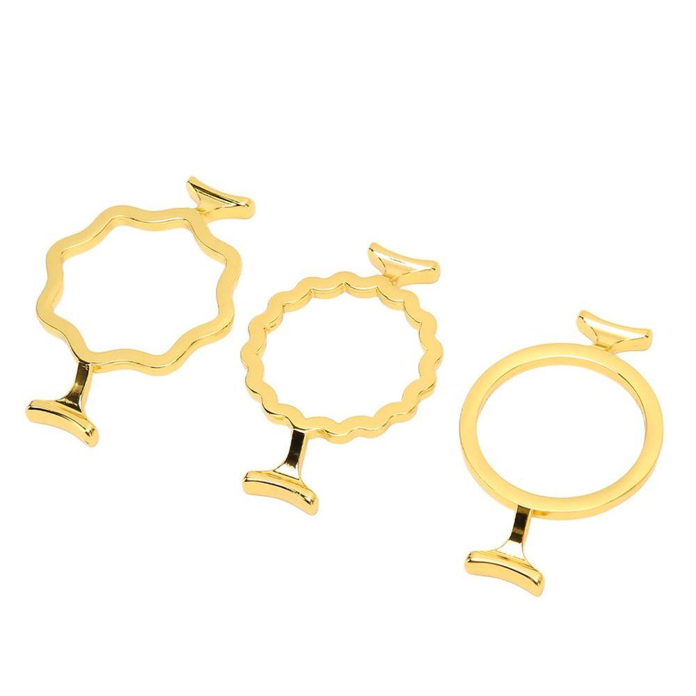 3Pcs Gold Wax Seal Stamp Rings 3 Shapes Wax Seal Stamp Mold Durable Wax Seal Rings  Document Sealing