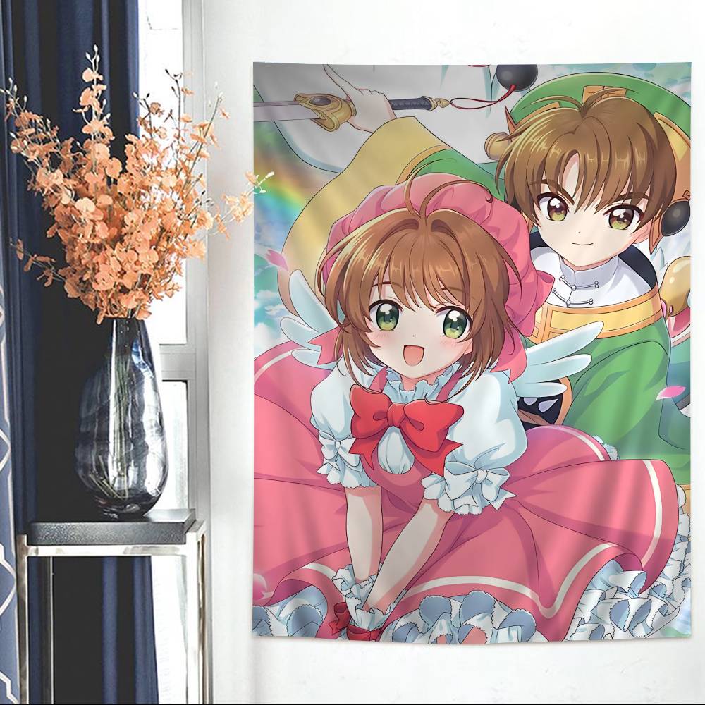 Japanese Anime CCardcaptor Sakura Anime Tapestry Hanging Tarot Hippie Wall Rugs Dorm Home Decor