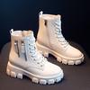 Booties Korean Style Fleece Lined Autumn Winter High Shoes Women's Boots High Heel Mid Calf Bootsins
