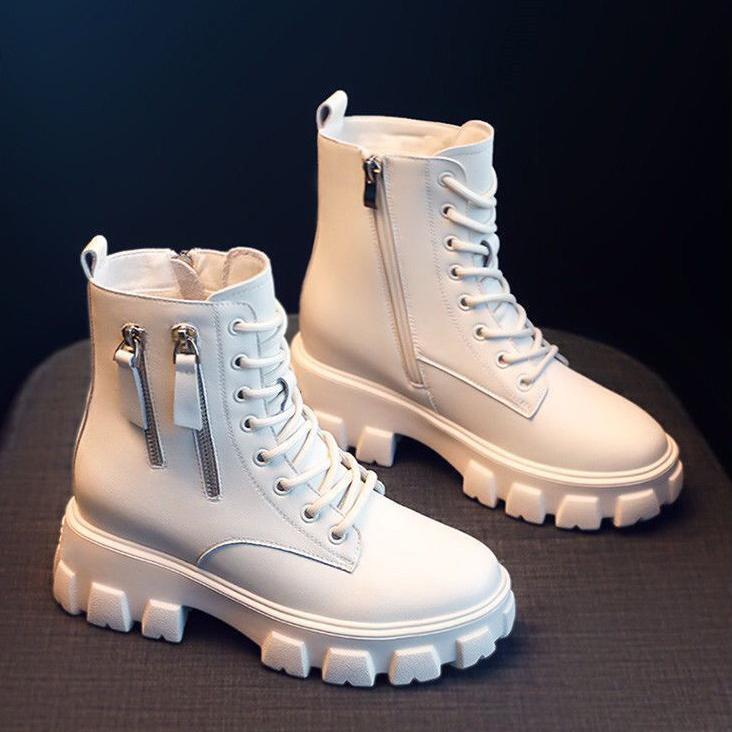 Booties Korean Style Fleece Lined Autumn Winter High Shoes Women's Boots High Heel Mid Calf Bootsins