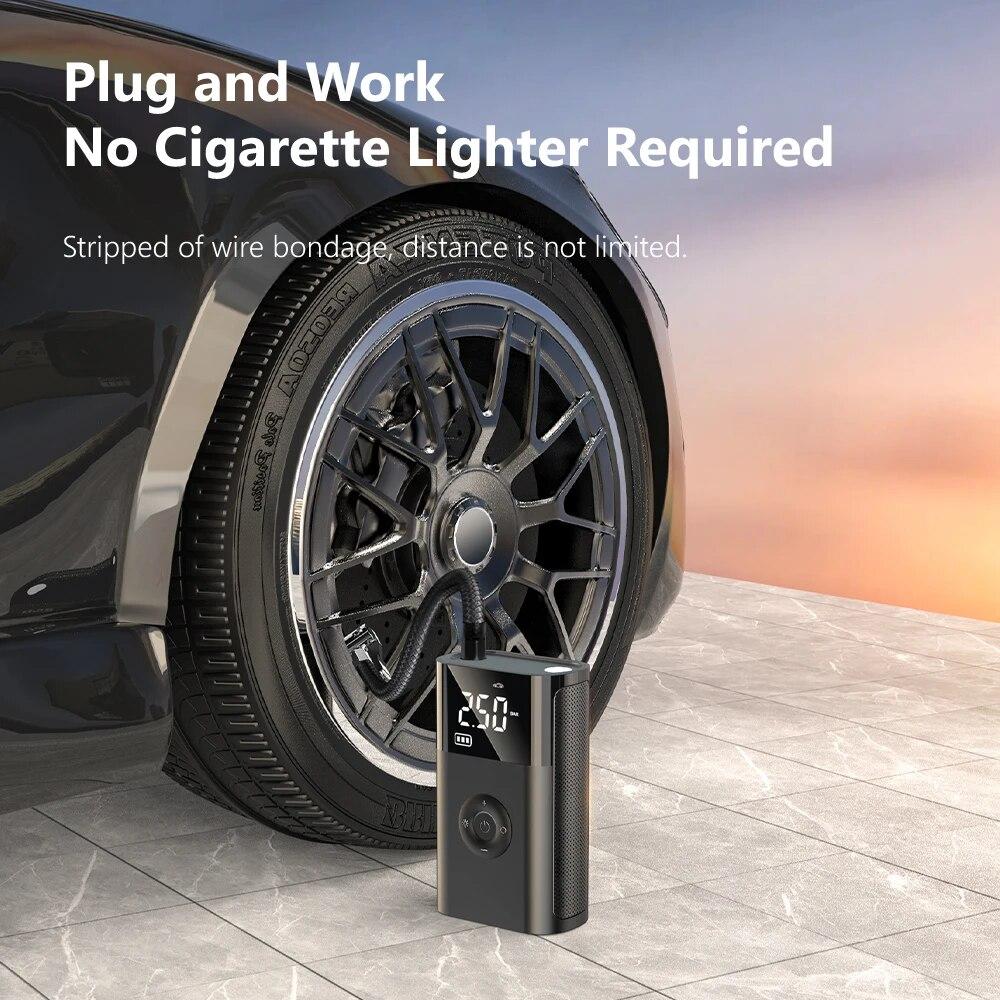 Carsun Portable Mini Air Compressor 12V 150PSI Electric Air Pump Smart Digital Display Car Tire Inflator for Motorcycle Bicycle Tire Inflator