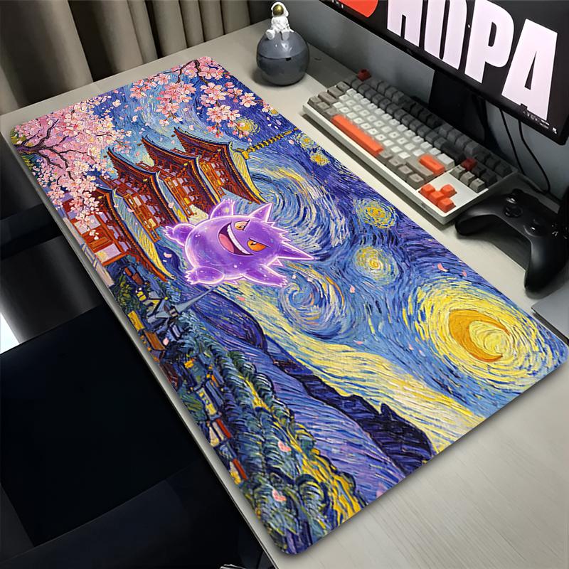 Rubber Mouse Pad Pokemon Gengars Extended Gamer Desk mat Large Computer Keyboard Pad gaming Gamer Accessories Thickened mousepad