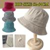 Korean Big Head Washed Denim Bucket Hats Men Cotton Sun Hat Plus Size 64cm Oversize Bob Panama Unisex Big Size Fisherman Cap