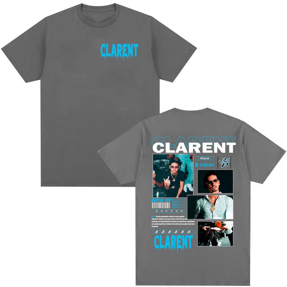 Rappeur CLARENT Album Graphic Tshirts Mens Hip Hop Pop Music Short Sleeve T Shirts Casual 100 Cotton TShirt Streetwear