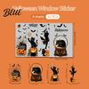 Waterproof Pumpkin Ghost Murals 4Pcs Halloween Cartoon Window Clings Scarecrow Stickers Fall Festival Ornaments Removable Decals for Home Storefront