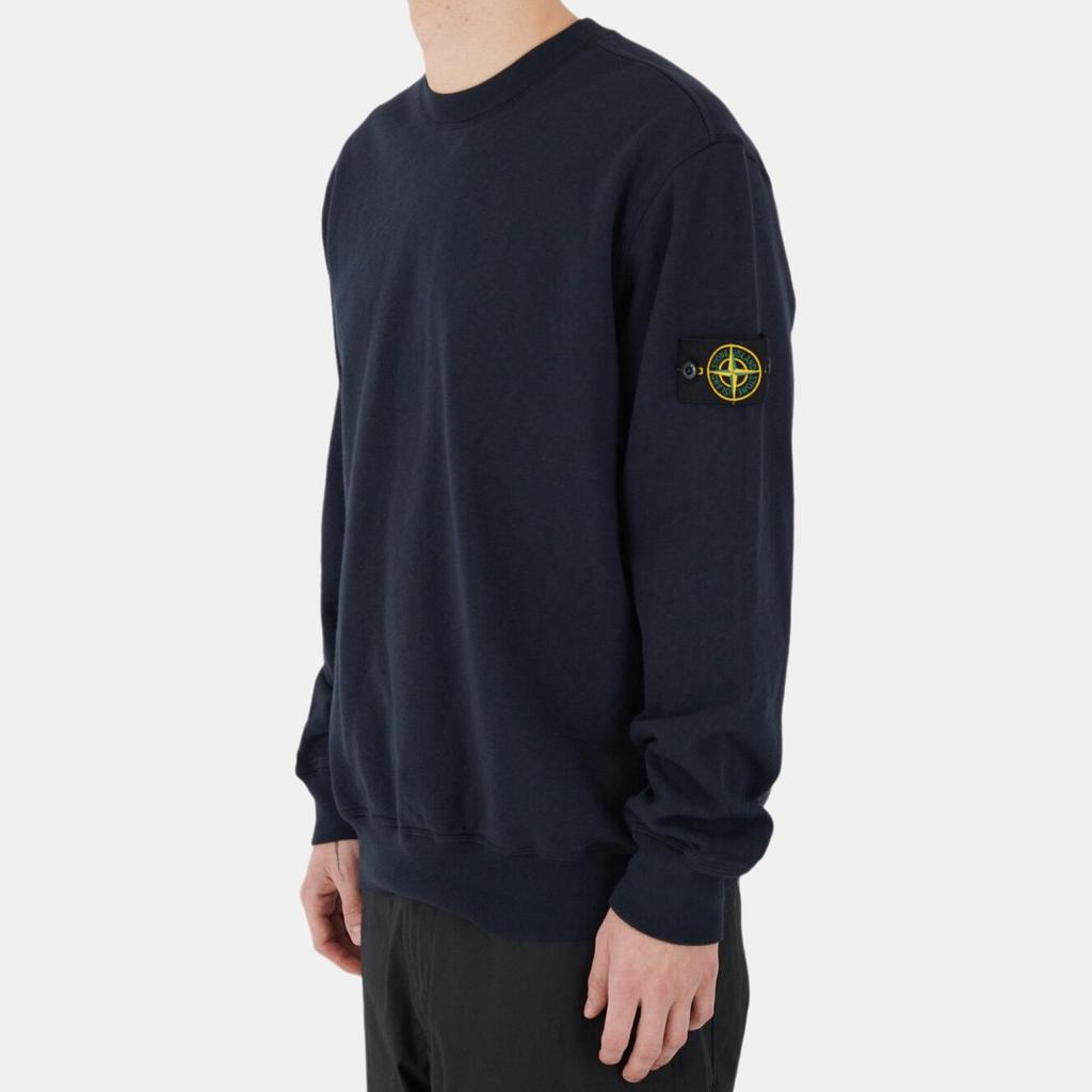 STONE ISLAND Logo Crew Neck Long Sleeve Sweatshirt Men Sweatshirt Navy-Blue K1S1561000-20S0060-V0020