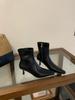 2025 autumn and winter new Korean version leather square head short boots women's stiletto fashion boots Chelsea boots