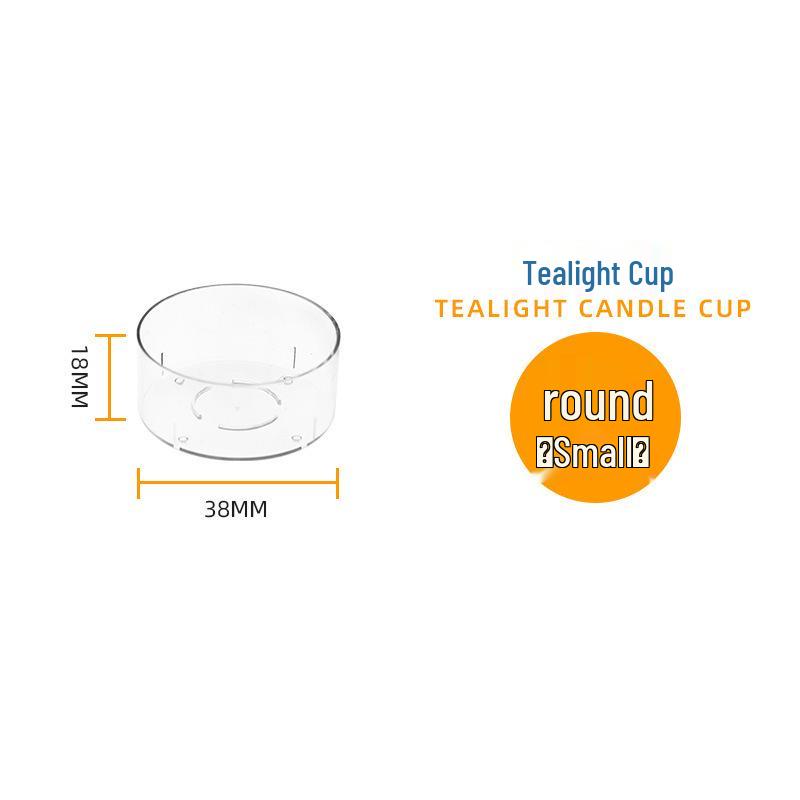 PC Tea Light Candle Holder: Flame Retardant Heart-Shaped Clear Plastic Cup