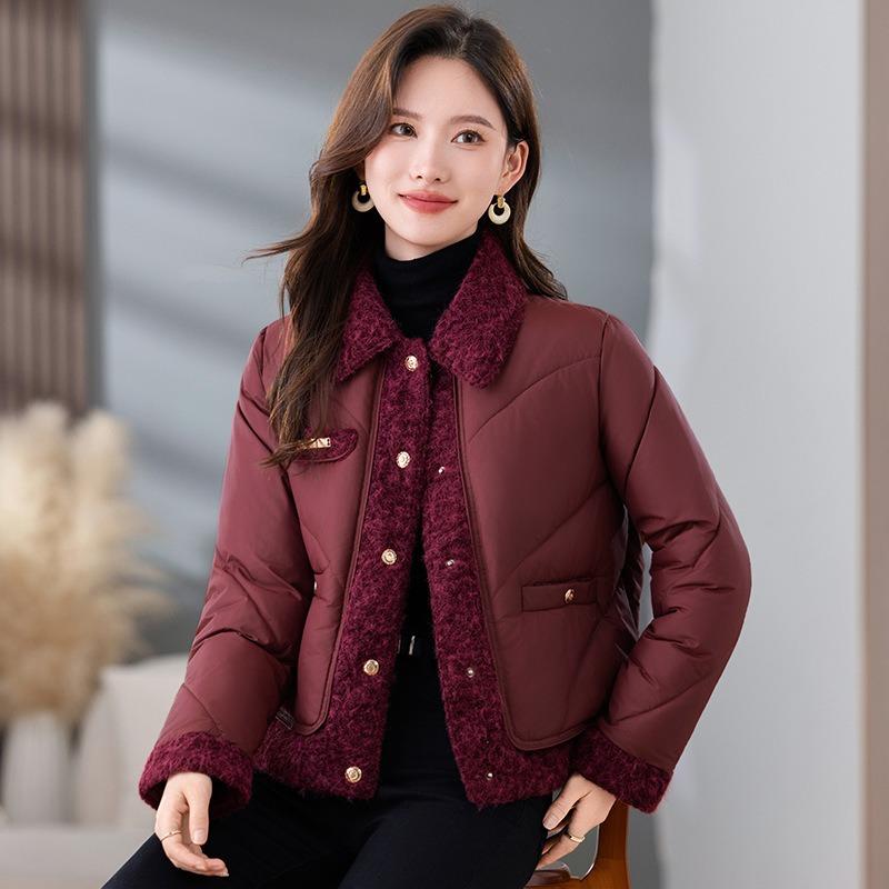 

Маленькая хлопковая куртка для мамы, зимняя хлопковая одежда, новая одежда для среднего и пожилого возраста, осенне-зимние пальто, короткие хлопковые куртки, женские 3XL suggestion [145--165] catties