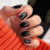 Classic Black Solid Short Press-On False Nails - Hot Selling Wearable Tips