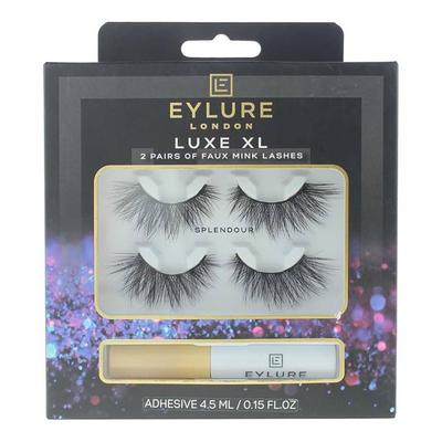 Eylure London - Luxury XL Faux Eyelashes with Glue - 2 Pcs -