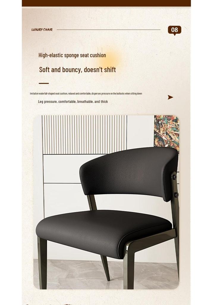Nordic Luxury Hotel and Home Dining Chair with Backrest