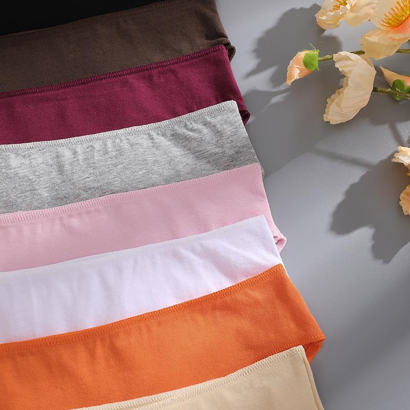 4 ks/sada Kalhotky pro ženy se sníženým pasem, sexy bavlněné kalhotky pro ženy, jednobarevné spodní prádlo, kalhotky pro dívky, měkké spodní prádlo