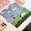 1pc Adorable Knit Sweater Design Mouse Pad-Cute Pixel Tree, Sheep Landscape Gaming Aesthetic,Non-Slip Base,Washable Desk Mat