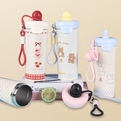 600ML Vacuum Cup High-Capacity Insulation Or Cooling 316 Stainless Steel Cup With Lifting Rope Thermal Mug for Student Children