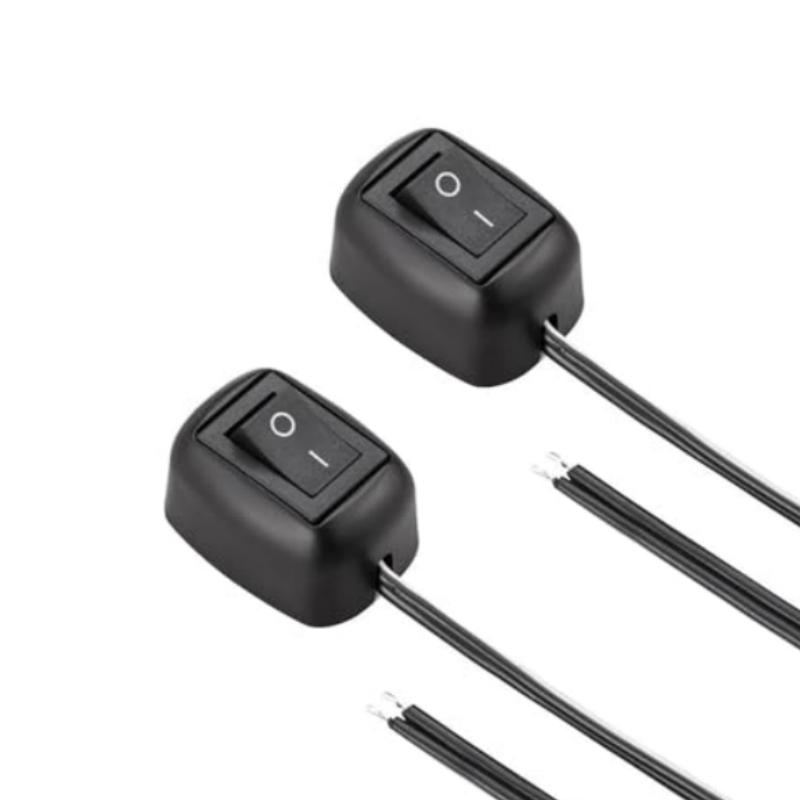 12V–220V/10A SPST Stick-On Push Button Switch with 60cm Wire Teardrop-Shaped On/Off Suitable for Fog Driving Lights Neon Lig Pushbutton Switches 3