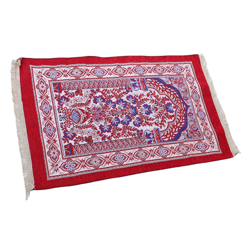 Pray Rug Thick Soft Embroidered Praying Mat with Tassel for Women Men Children Meditation
