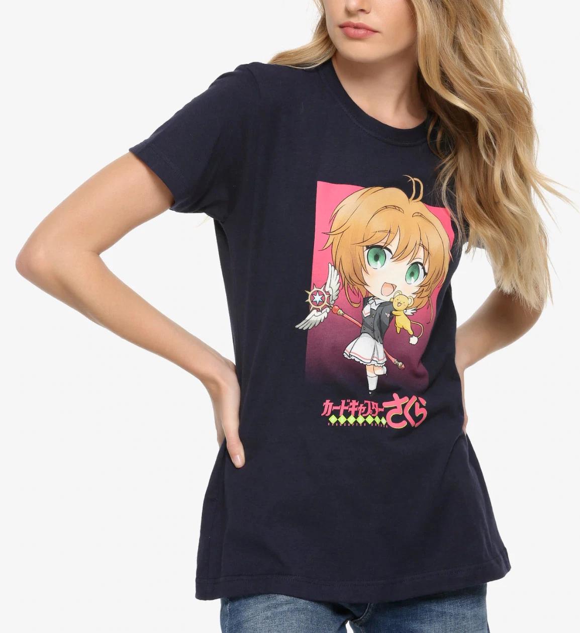 Аниме КАРДОКАПТОР САКУРА ЛЕНТЫ Женская футболка Новая, Лицензионная и Официальная XL