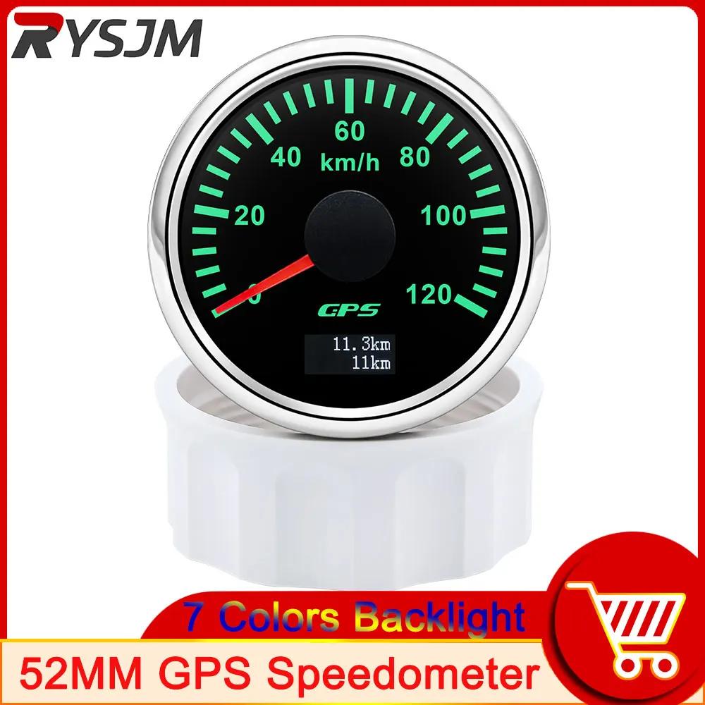 AD 7 Color Backlight 52MM Digital GPS Speedometer Gauge KMH Suitable For Both 12V And 24V Vehicles Waterproof Boat Yachts