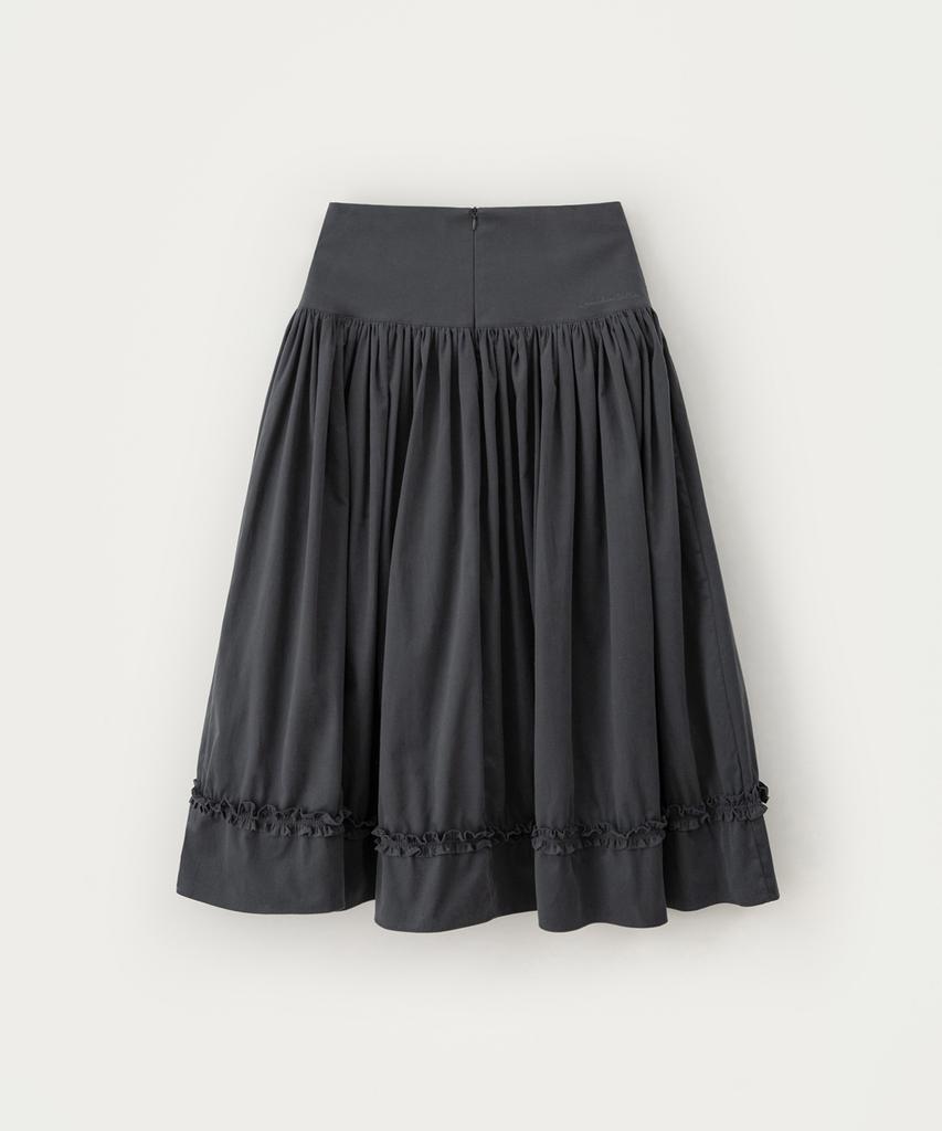 Sseomweeobeoteo Button Shirring Long Skirt - Charcoal