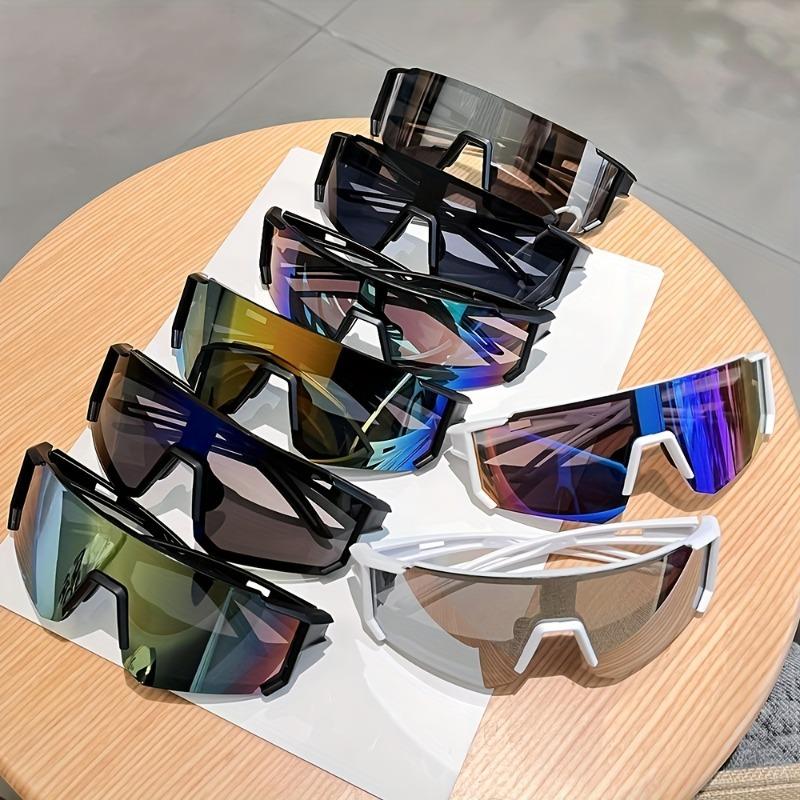 8pcs lightweight oversized frameless baseball glasses for men, PC lenses & plastic frame.
