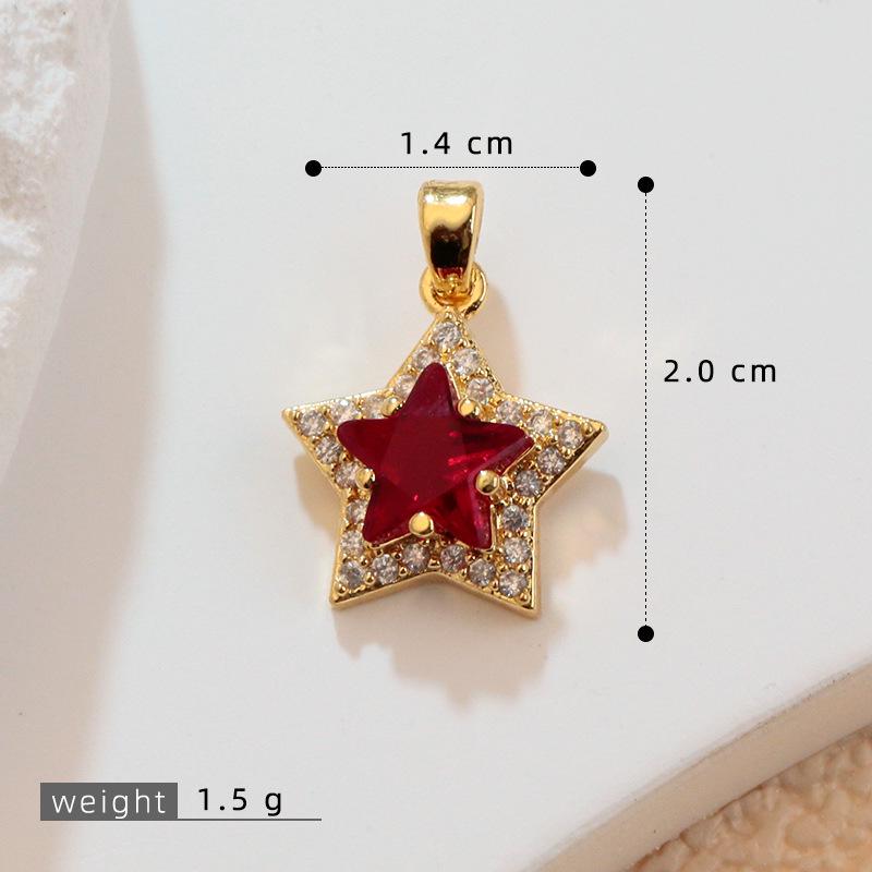 18k Gold-Filled Micro-Paved Zircon Star Pendant DIY Necklace & Earring Materials