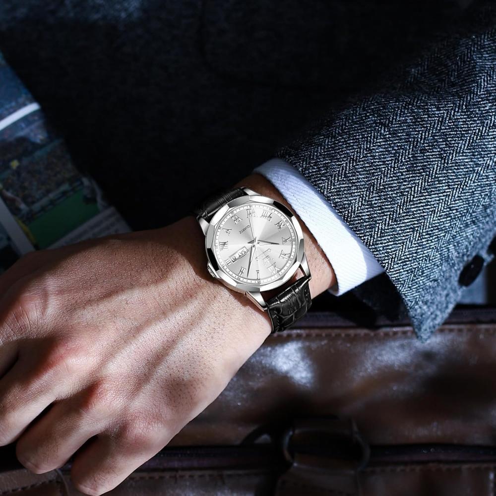 Iqiyi Men S Watch Black Waterproof Analog Quartz Leather Strap buSineSS StyliSh 