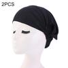 2Pcs Solid Color Headband Anti Slip Buttons Head Wraps Nurse Doctor Kerchief Hat