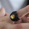 Retro Titanium Army Personalized Finger Ring