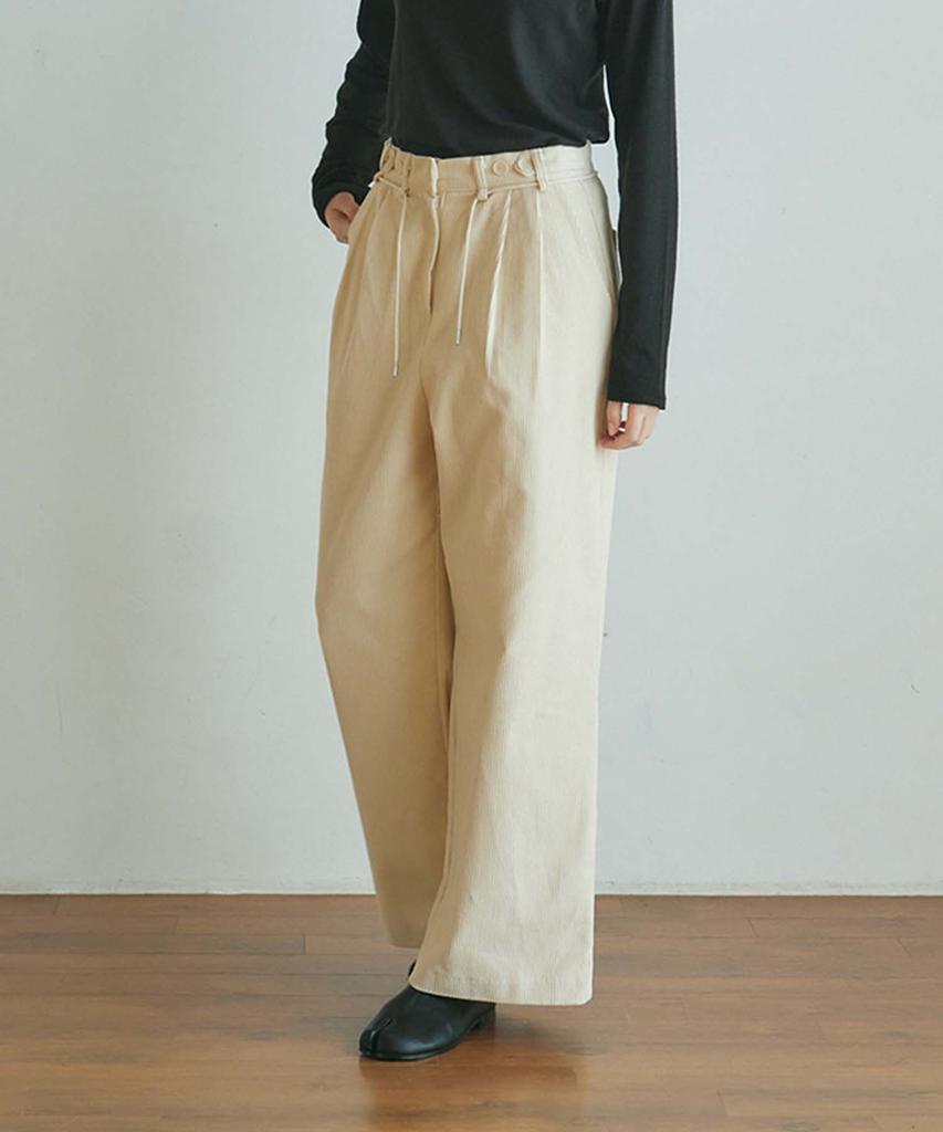 Mualeumoa String Corduroy Pants-Ivory