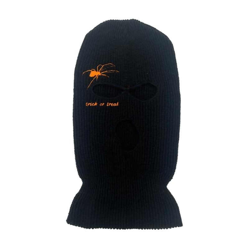 

Embroidery Spider Face Mask Motorcycle Tactical Face Cover Balaclava Ski Mask Full Face Mask Cosplay Halloween Mask чорний