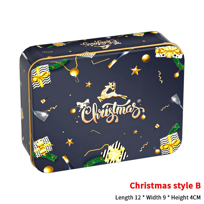 Christmas Transparent Window Tin Box Cookie Candy Tinplate Chocolate Storage Box With Exquisite Lid Christmas Gift Packaging Box