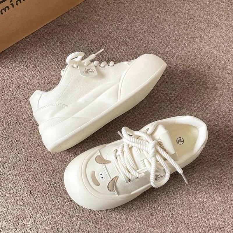 High-value casual board shoes women's new spring versatile shoes platform white shoes bread shoes women