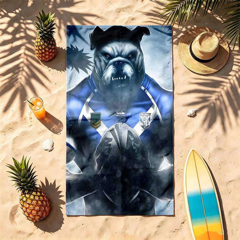 Canterbury Bankstown Bulldogs (19) Theme Beach Towel Sand Resistant Soft And Comfortable Suitable For The Pool Camping Yoga And Diving A Travel Essent