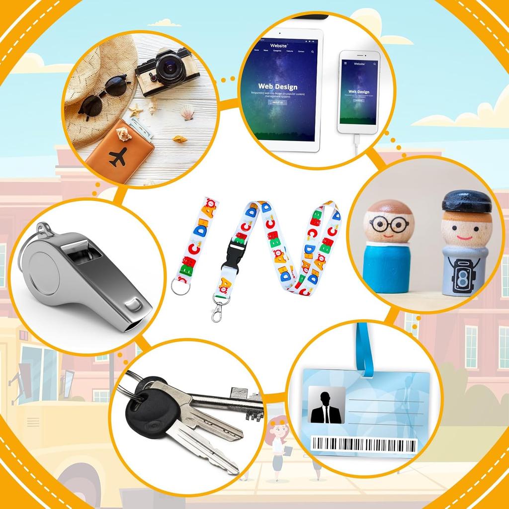 Ctosree 40 Pcs Teacher Lanyards for ID Badges Keys Wristlet Strap Set Keycha Hand Wrist Lanyards Teaching Lanyard Key Chain Holder Teacher