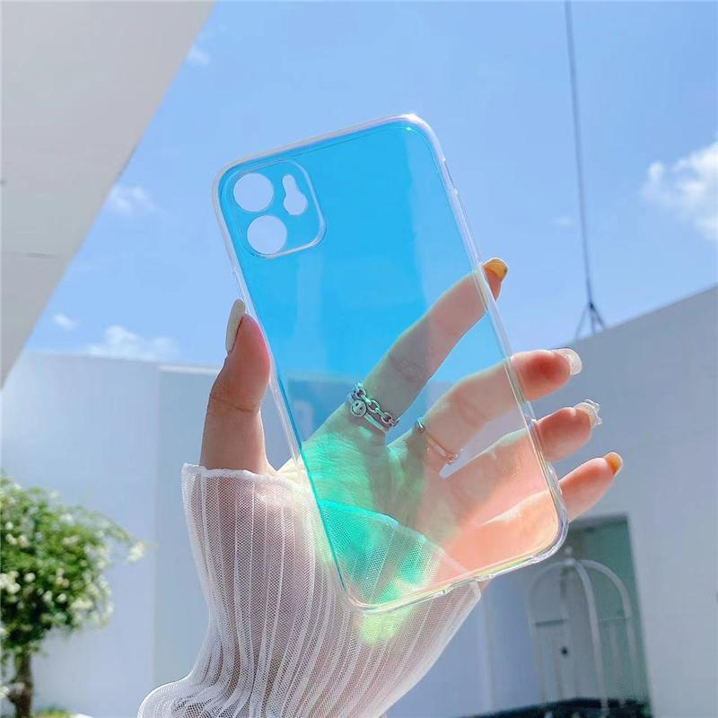 

Розкішний градієнтний лазерний силіконовий чохол для телефону для iPhone 13 12 11 Pro Max X XR XS Max 6 7 8 Плюс ударостійка прозора м яка задня кришка Fundas Coque iPhone 13
