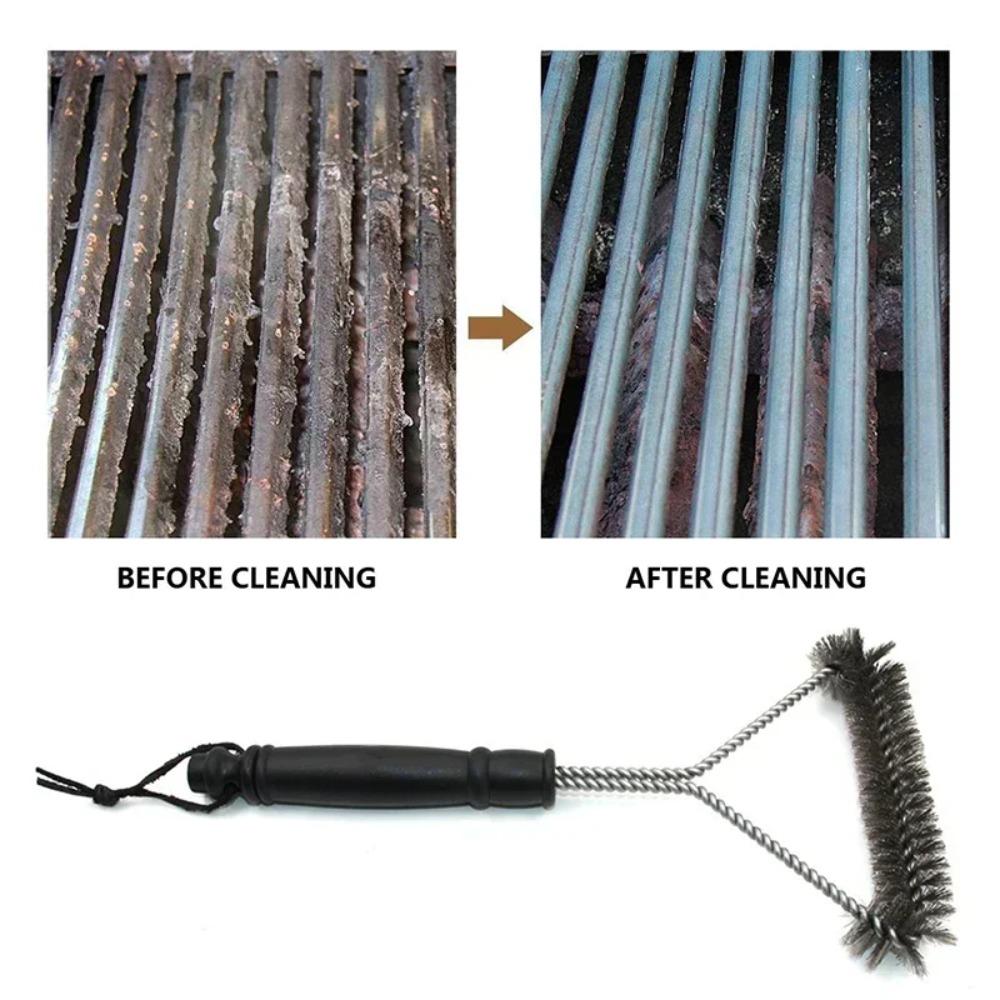 Stainless Steel BBQ Grill Brush – Non-Stick, Heavy-Duty Wire Cleaning Tool for Barbecue Accessories