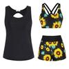 Women's Floral Printed Separate Three Piece Swimsuit With Bra Pads No Steel Bra Sexy Bikini