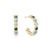 Ania Haie Malachite And Turquoise Large Hoop 925 Silver Earrings E063-08G