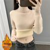 Women's Winter Thickened Velvet Sweater - High Collar Slim Fit Knit Pullover