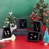 12pcs Kraft Cotton Filled Cardboard Paper Jewelry Set Boxes for Ring Necklace Earring with Sponge inside Rectangle Black 9x7x3cm