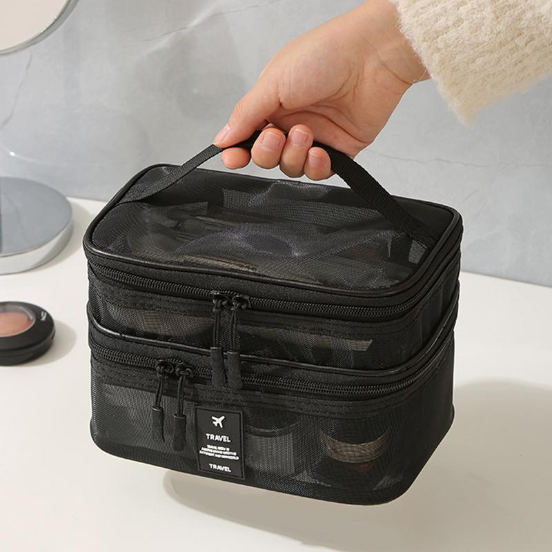 Waterproof Travel Wash Bag Large-capacity Mesh Visible Portable Cosmetic Storage Bag Carry Multi-layer Classified Storage Cosmetic Bag