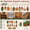 Rustic Holiday Room Decor Christmas Forest Theme Pendant, Wooden Hanging Ornaments with Squirrels Acorns and Pine Farmhouse Decorations Cones,