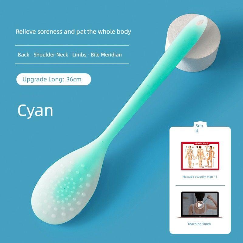 

Bat Scraping Board Racket Handy Gadget Silicone Hammer Shoulder and Back Tapping Massage Stick Racket Eight Virtual Palm Massage Hammer for Dredging [Meridian Pat] 1 Piece of Cyan [Send Acupoint Map]